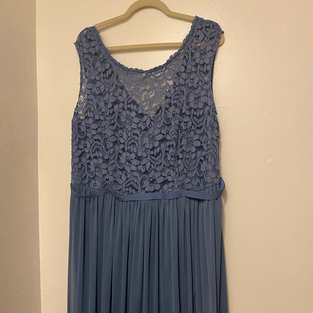 steel blue gown
